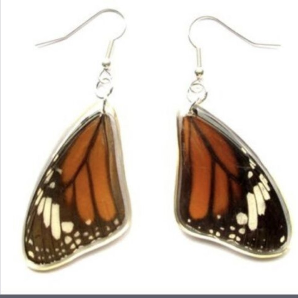 EARRINGS Butterfly Wings Lucite Dangling